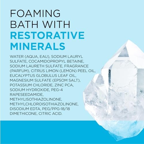 Dr Teal's Schaumbad mit reinem Bittersalz, Regenerierende Mineralien mit Magnesium, Kalium, Zink & ätherischen Ölen, 34 fl oz (Packung mit 4)