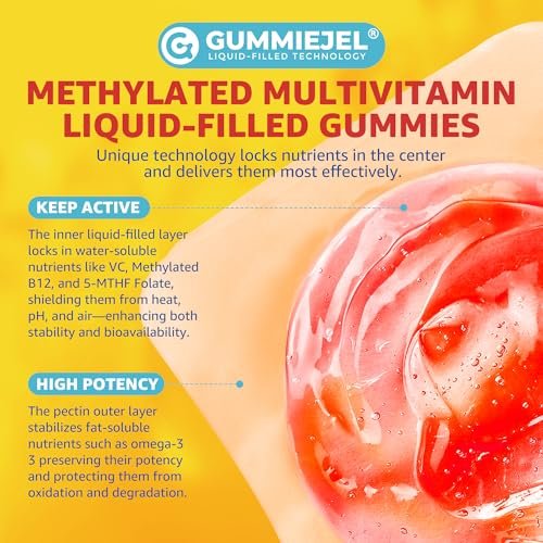 Nextdia Kinder Multivitamin Gummis mit Eisen, Zuckerfrei, Tägliche Vitamine + Probiotika, Algen Omega 3 (EPA/DHA), A, C, D, Methyl B12, Folsäure, B6, Zink, Biotin, für gesundes Wachstum, Immununterstützung, 60 Stück