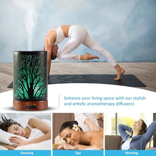 Maromamix Aromatherapie Diffuser 150ML – Metall Ultraschall Duftdiffuser mit 7 Farben LED Licht, Auto-Abschaltung, Geschenk für Mama