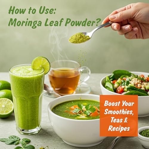 Spice Profile USDA Bio Moringa Pulver, laborgeprüft auf Schwermetalle, wiederverschließbarer 4 oz Beutel, Moringa Patta Pulver