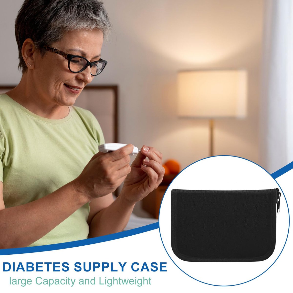 ICIMBI Diabetes Aufbewahrungstasche – Diabetiker-Organizer Tragetasche Kit, Blutzuckermessgerät Etui, Tragbares Diabetes-Testkit - görsel 14