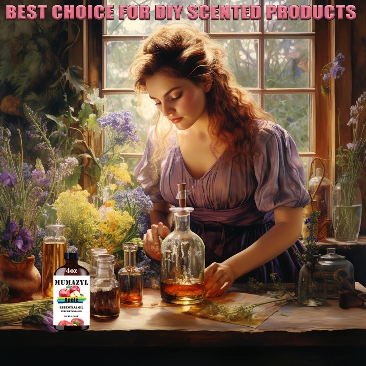 MUMAZYL Apfel Duftöl 118 ml – 100% reines Apfelöl für Aromatherapie, Diffuser, Luftbefeuchter, DIY Seifen- und Kerzenherstellung