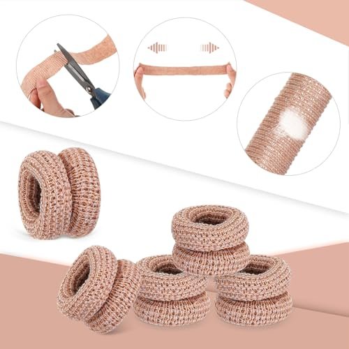 Nuanchu 40 Stück Fingerverband Fingerkuppenschutz Atmungsaktive Fingerbandage für Wundversorgung Baumwoll-Fingerspitzenabdeckungen Einweg-Fingerlinge für Daumenverstauchungen Gartenarbeit Fitness (Hautfarbe, 32 cm)