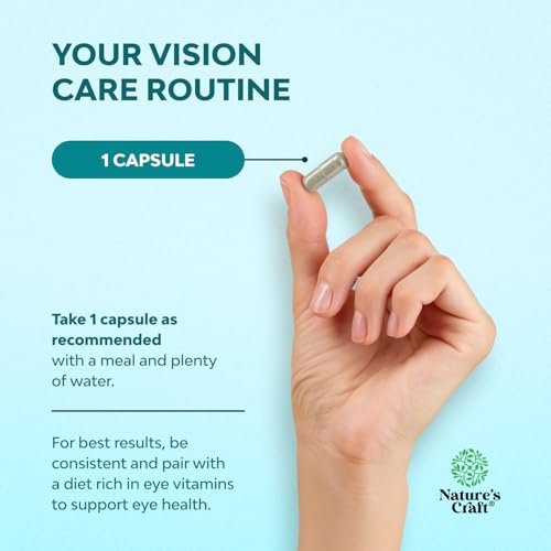 Natures Craft Augendruck-Unterstützung mit Heidelbeerextrakt - Veganes Augen Gesundheitsergänzungsmittel für Erwachsene zur Entlastung des Augendrucks mit Safran, Ginkgo, Niacin und mehr Vitaminen - 30 Kapseln