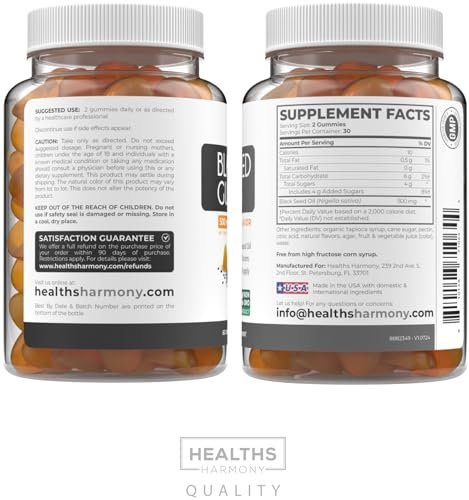 Schwarzkümmelöl Gummibärchen mit natürlichem Ingwer-Ale-Geschmack – 500 mg pro 2er-Portion, nicht-GVO, vegan