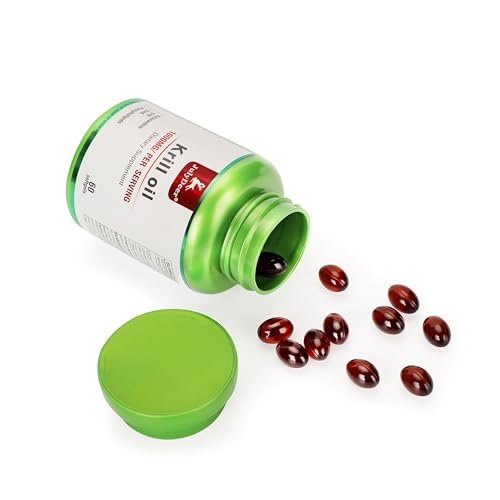 JulyDeer Antarktischer Krillöl 1000 mg mit Omega-3 EPA, DHA, Astaxanthin und Phospholipiden – 60 Softgels, ohne Fischgeschmack, für Gelenke, Herz, Gehirn und Immunsystem