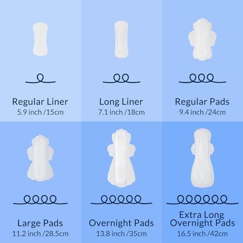 100 % Bio-Baumwoll-Binden für die Nacht, ultradünn, extra starke Menstruationsbinden mit Flügeln, für starken Schutz, Größe 5, 12 Stück