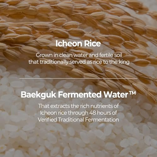 SKINFOOD Rice Brightening Toner – Koreanisches Gesichtswasser mit fermentiertem Reiswasser für gesunde Glas-Haut, 160 ml