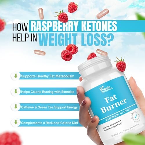 Fatburner für Frauen & Männer mit GLP-1 Unterstützung – Himbeer-Ketone, Grüner Tee, Thermogenese & Appetitzügler – Vegan, Nicht-GVO, 30-Tage-Vorrat