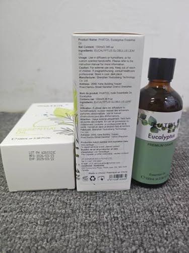 PHATOIL Reines Eukalyptusöl, 100% reines therapeutisches Premiumöl für Haarpflege, Haut, Aromatherapie, 100 ml