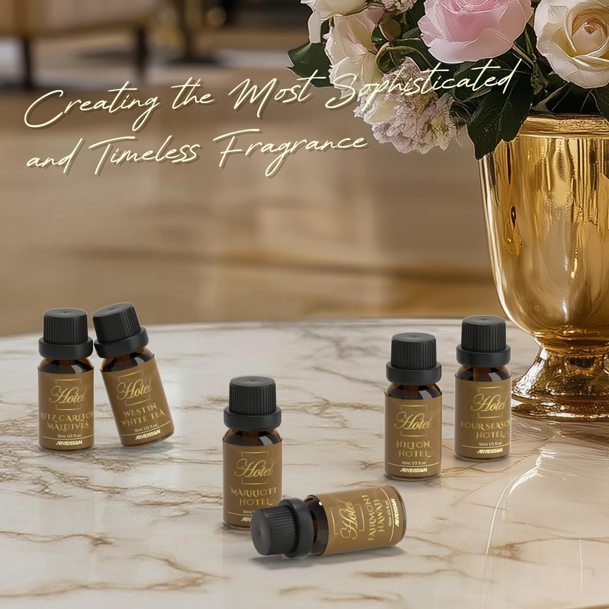 ARVIDSSON Hotel Diffuser Oils Geschenkset – Luxuriöse Duftöle für Aromadiffuser, inspiriert von 5-Sterne-Hotel-Düften, Geschenk für Frauen und Männer