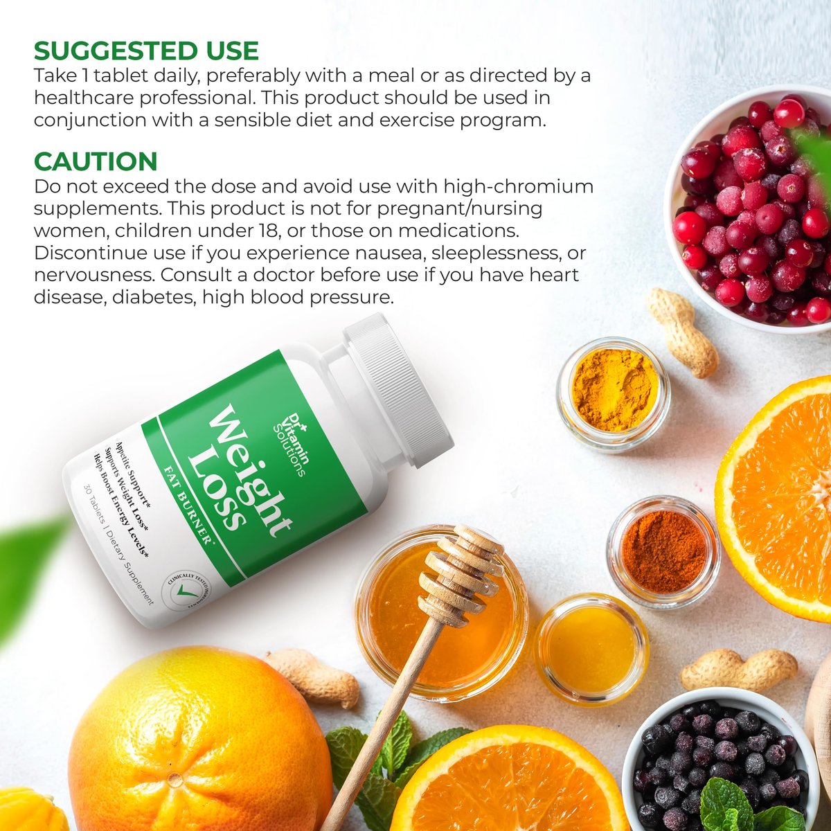 Fatburner für Frauen und Männer – Appetitzügler & Thermo-Booster mit Grüntee, Garcinia Cambogia & Chrom – 30-Tage-Vorrat, Dr Vitamin