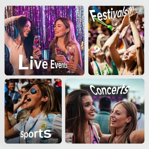 Relaxcharm Konzert Ohrstöpsel – Weicher, wiederverwendbarer Gehörschutz mit bequemer Passform, Ohrstöpsel für Konzerte, Lärmminderung für Live-Musik, Festivals, Raves (XS/S/M/L/Doppelspitzen, 19 dB)