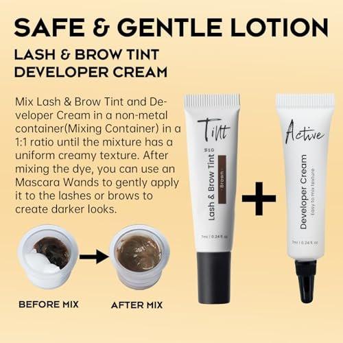 GOLLEE Lash Lift Kit 4 in 1 Brow Lamination Kit – Professionelles Wimpern-Perm-Set für Anfänger und Profis, Lang anhaltende natürliche braune Farbe, 1,33 Fl Oz