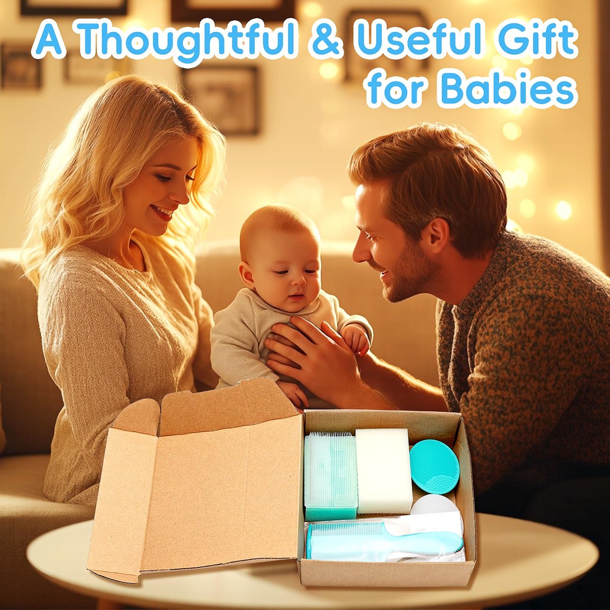 Milchschorf-Bürste für Babys – Set mit 5 Babybadeutensilien: Badeschwamm, Silikon-Schrubber, langer Kamm für Neugeborene, Kleinkinder, Jungen und Mädchen (Grün)