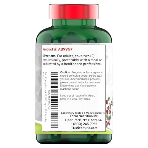 Tart Cherry Kapseln 400 mg mit 30:1 Extrakt pro Portion - 180 Kapseln | Hochwirksamer Sauerkirsch-Extrakt für Gelenke, Schlaf & Erholung* | Reich an Antioxidantien | Ohne Gentechnik | Hergestellt in den USA!