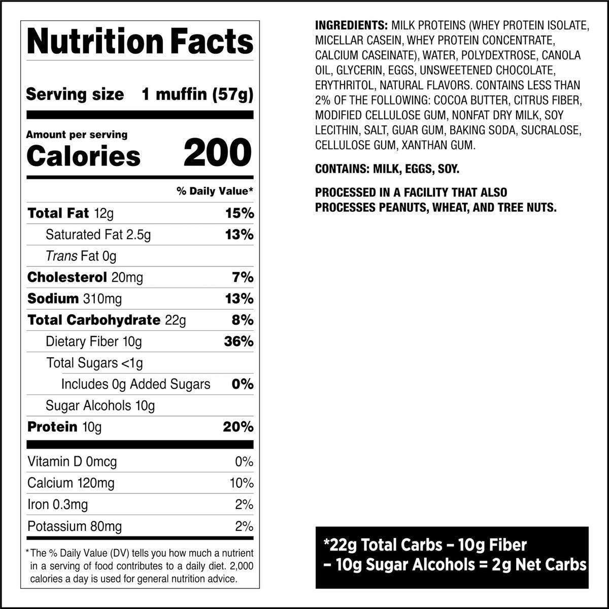 Quest Nutrition Schokoladen-Muffin – 10 g Protein, 2 g Netto-Kohlenhydrate, Weniger als 1 g Zucker, Protein Snack, 4er-Pack