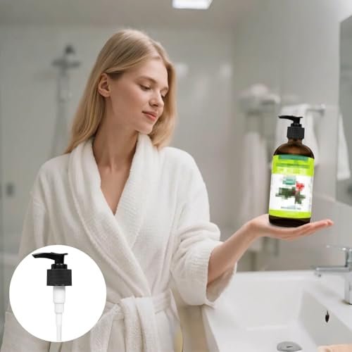 Ersatz-Dosierpumpe Kompatibel mit Heritage Store Rizinusöl & Queen of The Thrones und Rejuve Naturals Rizinusöl 16 oz, 2er-Pack, Schwarz