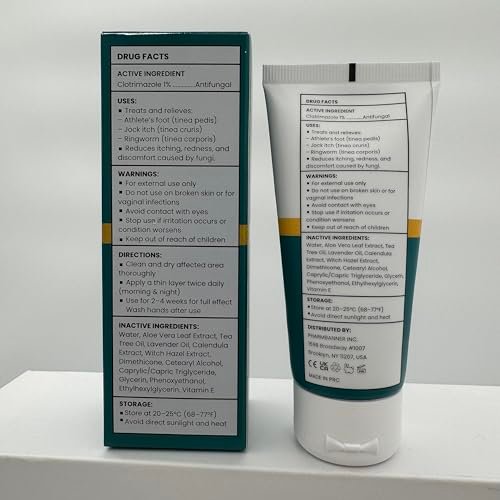 Antimykotische Creme gegen Juckreiz, Ringelflechte, Psoriasis und Fußpilz – Extra starke Linderung für juckende, brennende Haut – Schnell wirkende Formel bei Tinea cruris, Tinea versicolor und Hautirritationen