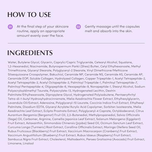 Bakuchiol Plumping Capsule Cream – Retinol-Alternative Feuchtigkeitscreme für Festigkeit und Porenpflege mit 99% reinem Bakuchiol, 5 Arten Kollagen & Ceramid-Komplex, 1,69 fl.oz / 50ml