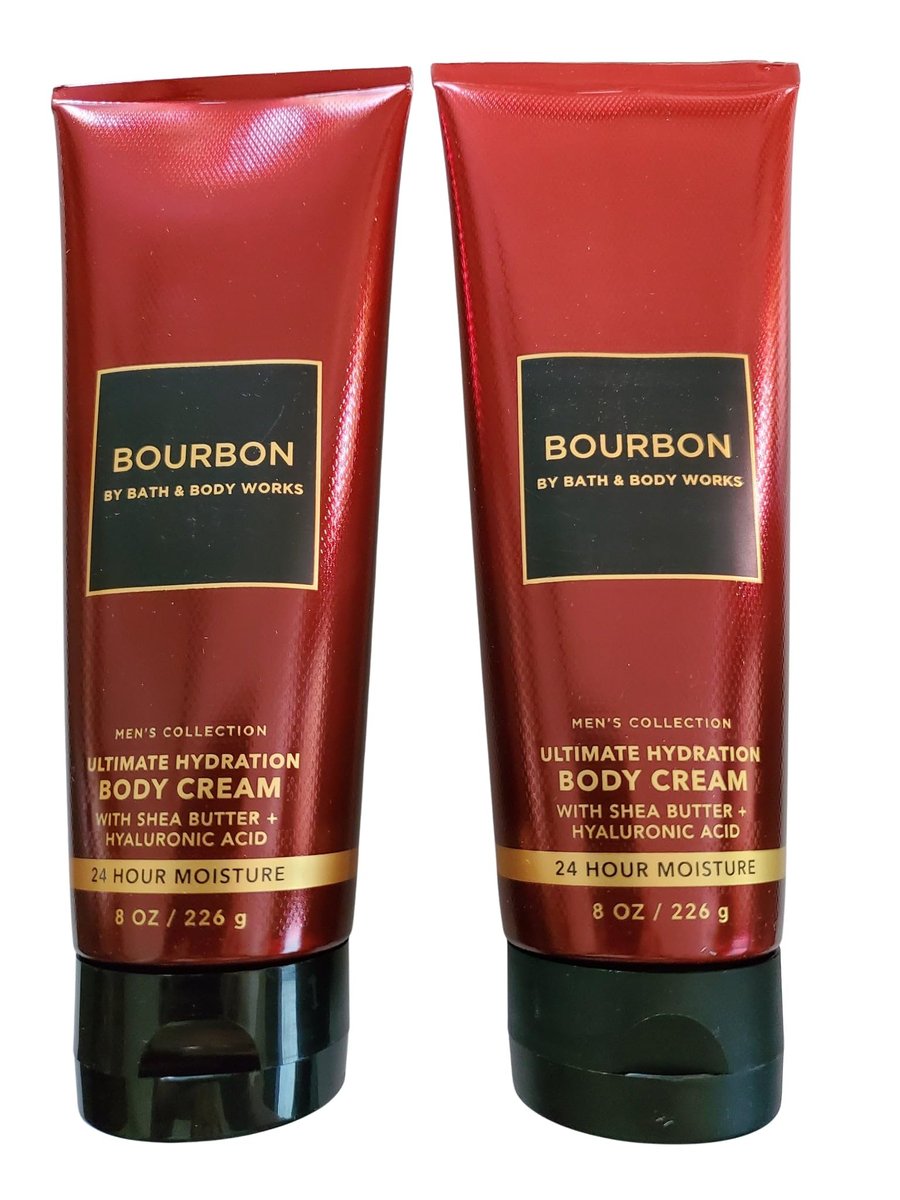 Bath & Body Works Herren Bourbon Ultimate Hydration Body Cream 8 Unzen (2er-Pack)