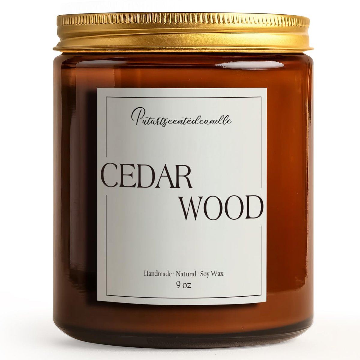 Putart Zedernholz-Kerzen für Zuhause Duftend, Natürliche Soja-Aromatherapie, Ungiftige Kerzen mit Langanhaltendem Duft & Sauberem Abbrand, Luxus-Glas-Kerzen Geschenk für Frauen, Männer, Wohnkultur 9 Unzen