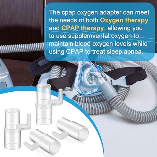 Qiyaz 4er-Pack Sauerstoffanreicherungsadapter, Sauerstoffadapter-Anreicherungsanschluss für CPAP-Schläuche, medizinischer Universal-CPAP-Schlauchverbinder kompatibel mit beheizten und unbeheizten Schläuchen
