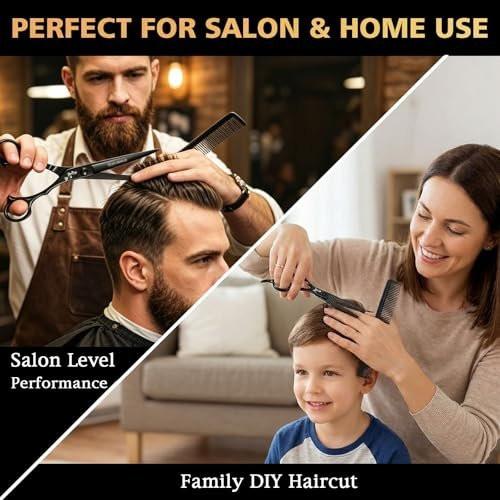 SEIMEIKEN Haarschere und Effilierschere 6,0 Zoll – Professionelle Friseurschere aus japanischem 440C-Edelstahl mit Konvexklinge für ultra-scharfe, saubere Schnitte – für Salon und Zuhause