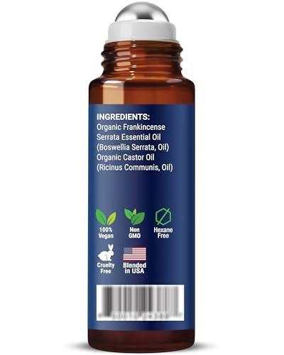 Bio Rizinusöl & Weihrauch Augenroller 10 ml – Natürliche Essenz gegen Augenringe & Fältchen – Leichter Roll-On – Nexon Botanics