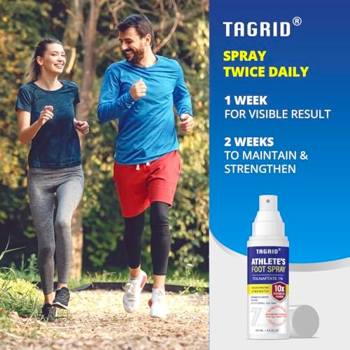 TAGRID Fußpilz Behandlung: Maximalstarkes Antimykotikum Spray gegen Fußpilz, Jock Itch und Ringelflechte – Anti-Juckreiz Spray für juckende Haut (100 ml)