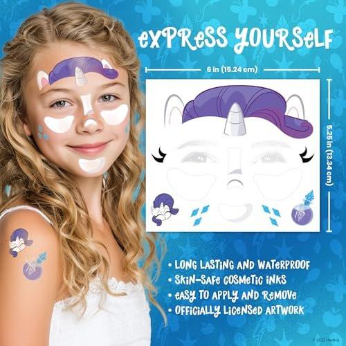 My Little Pony Kostüm Tattoos für Kinder – Temporäre Tattoos mit Twilight Sparkle, Rainbow Dash, Pinkie Pie & mehr, einfaches Halloween Kostüm Accessoire, ungiftig & hautsicher
