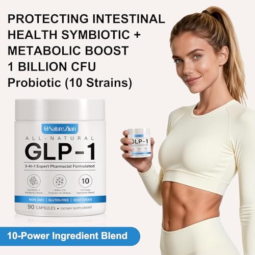 GLP-1 Supplement – Multiple Präbiotika & Probiotika für Appetit- und Stoffwechselunterstützung, GLP1 Activate Naturformel – 90 Kapseln