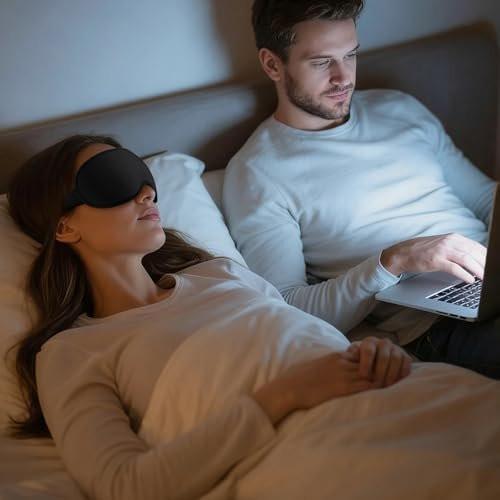Vynix Schlafmaske für Männer und Frauen – 100% Lichtdichte 3D-Softmaske für Seitenschläfer, Null Druck auf Wimpernverlängerungen, Reise-Schlafmaske, Schwarz
