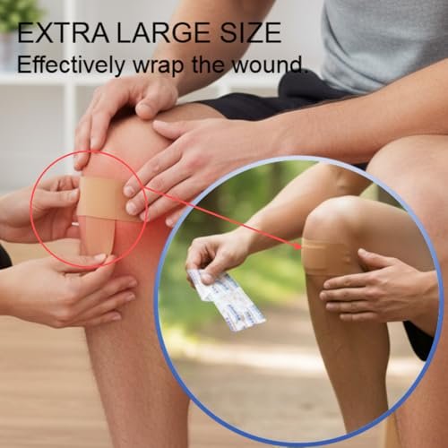 Geiserailie 24 Stück Extra Große Flexible Haftverbände 5 x 3 Zoll Sterile Stoffpflaster mit nicht haftendem Pad, latexfrei, schmerzfreies Entfernen für Wundversorgung und Erste Hilfe (Rechteck)