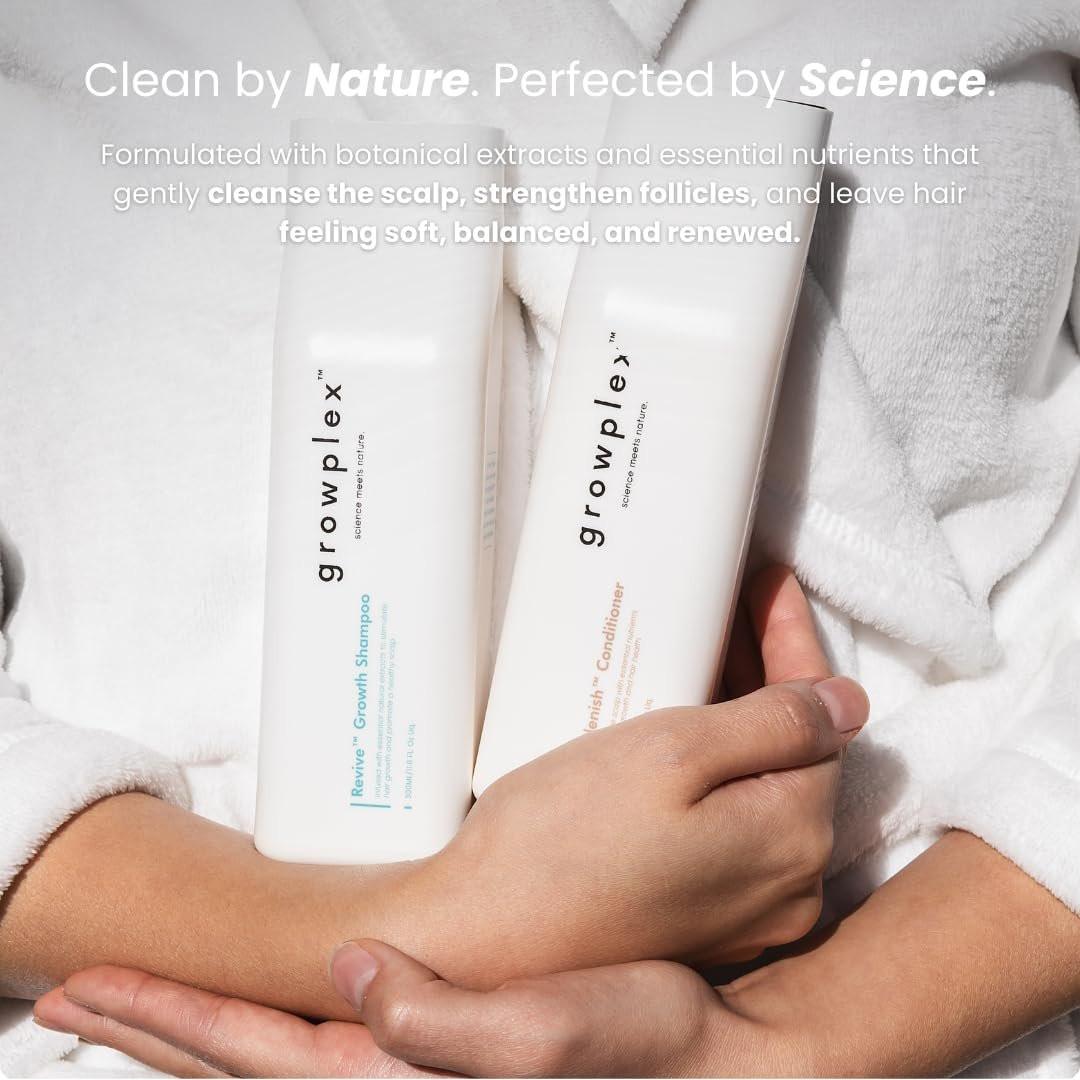 Growplex Revive Shampoo & Replenish Conditioner Bundle, Biotin Scalp Care System für Männer & Frauen, für voller und kräftiger aussehendes Haar täglich