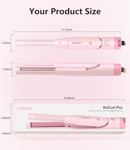 FORLIFA 0,6-Zoll Glätteisen mit 360° Kaltluftstyler, 2-in-1 Haarglätter und Lockenstab für kurzes Haar, Pixie Cut und Pony, Kaltlocken-Stift-Haareisen