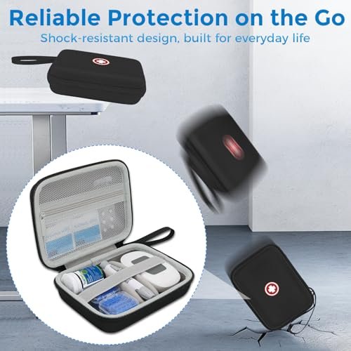 Diabetiker-Reisetasche, Aufbewahrungs- und Organizer-Tasche für Diabetes-Testkit, Blutzuckermessgerät, Teststreifen, Lanzetten und Stechhilfe (nur Tasche) – Graues Innenfutter