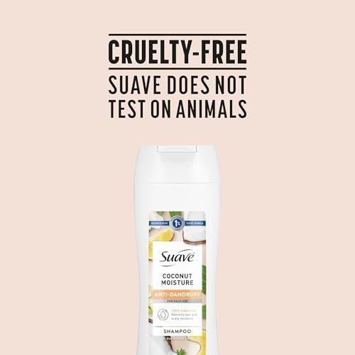 Suave Anti-Schuppen Shampoo für Frauen, Kokosnuss-Feuchtigkeit, 1% Pyrithion-Zink Schuppenbehandlung, kontrolliert Flocken, Juckreiz & trockene Kopfhaut, 6er-Pack, 12,6 FL OZ
