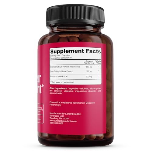 Premium Blasenunterstützung – Kapseln für gelegentlichen Harndrang, Häufigkeit & Inkontinenz – mit klinisch getesteter Cranberry, Kürbis & Sägepalme – 60 Kapseln