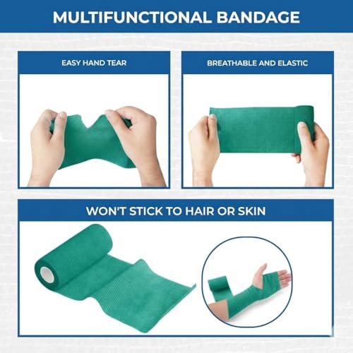 BANDVET WRAP Selbstklebende Bandage – 9er-Pack in verschiedenen Farben, 10 cm, nicht gewebt, atmungsaktiv & wasserabweisend für Erste Hilfe, Sportverletzungen, Verstauchungen & Haustiere