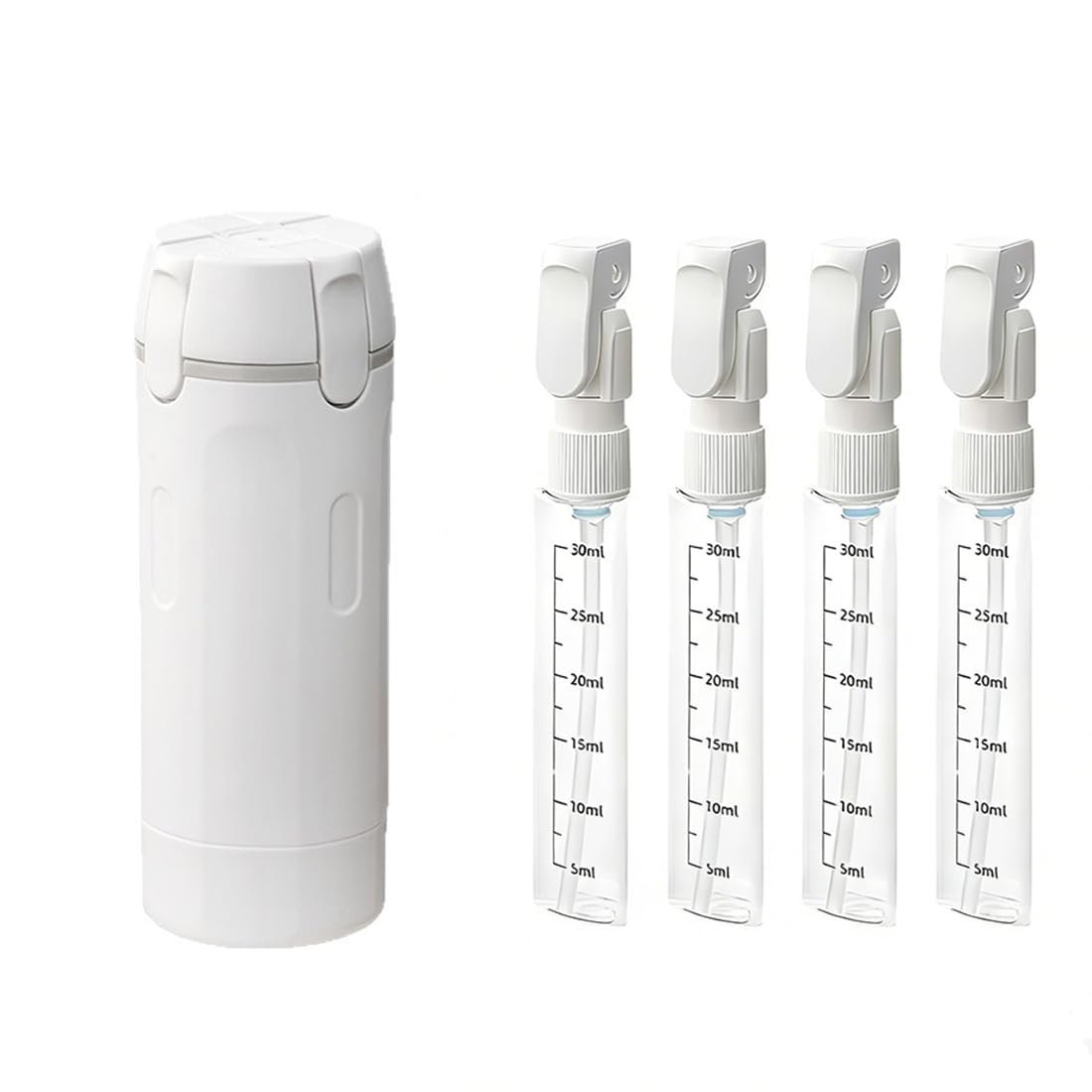 BOMPOW 4-in-1 Reiseflaschen Set – Auslaufsichere, nachfüllbare Behälter mit Spendern und Etiketten – Tragbarer Toilettenartikel-Organizer für Shampoo, Lotion, Seife - görsel 18