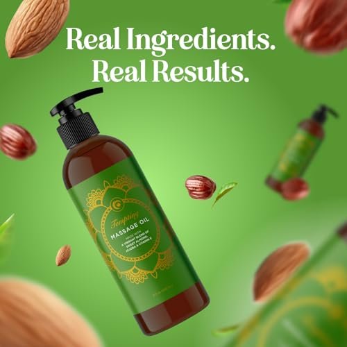 Luxuriöses tropisches Massageöl für Paare – leicht gleitend, nicht fettend, sinnliches Massageöl für den Date-Night mit seidig glattem Süßmandelöl, Kokosöl und Jojobaöl – vegan, nicht gentechnisch verändert & glutenfrei (240 ml)