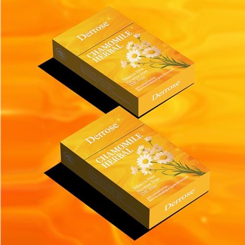 Derrose® Kamillenkräuterstäbchen, Kräuterzigaretten, Nikotinfrei und Tabakfrei, Hilfe zur Raucherentwöhnung, Bessere Wirkung in Kombination mit Nikotinpflastern, Raucherentwöhnungsprodukte, 2er-Pack – 40 Stäbchen