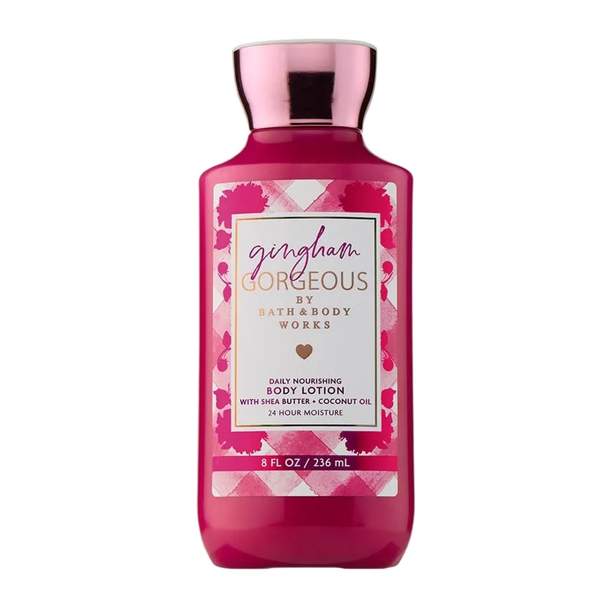 Bath & Body Works Gingham Gorgeous Body Lotion – Leichte tägliche Feuchtigkeitspflege mit Sheabutter & Kokosöl, Duft nach Erdbeeren, Pfingstrosen & Pfirsichnektar, 236 ml - 1 Packung