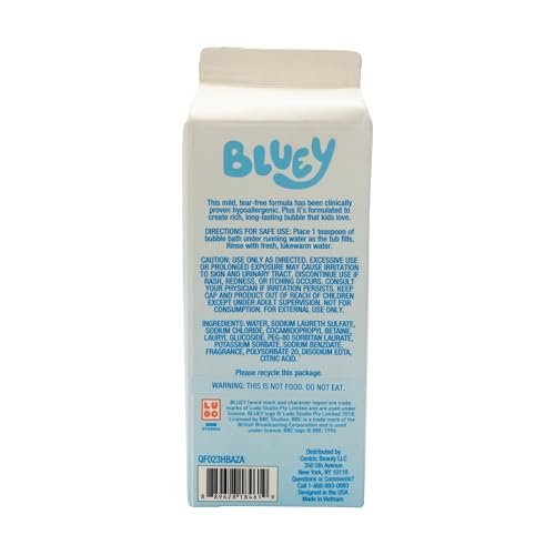 Bluey Schaumbad für Kleinkinder und Kinder ab 3 Jahren, frischer Beerenduft, Tränenfrei | Farbstoff-, Paraben-, Phthalatfrei | Hypoallergen | 710 ml
