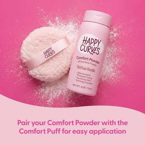 HAPPY CURVES Comfort Powder: Talkfreies Körper- und Fußpuder gegen Reibung und Schwitzen, 6 oz (1er-Pack) – Tahitian Vanille