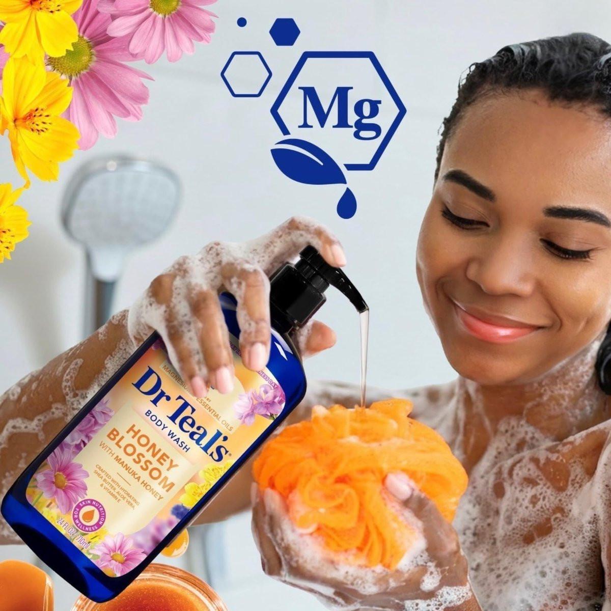 Dr Teal's Honey Blossom Duschgel mit Manuka-Honig, Magnesium und ätherischen Ölen, limitierte Edition, 24 FL OZ, 2er-Pack