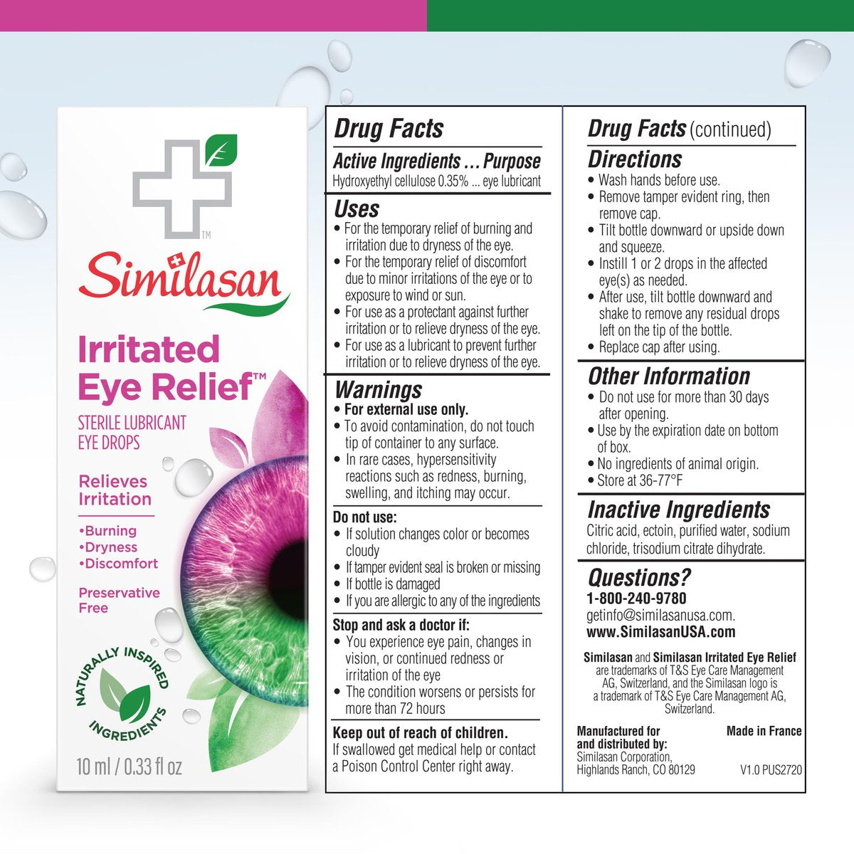 Similasan Irritated Eye Relief Drops – Natürliche Linderung bei gereizten Augen, 10 ml