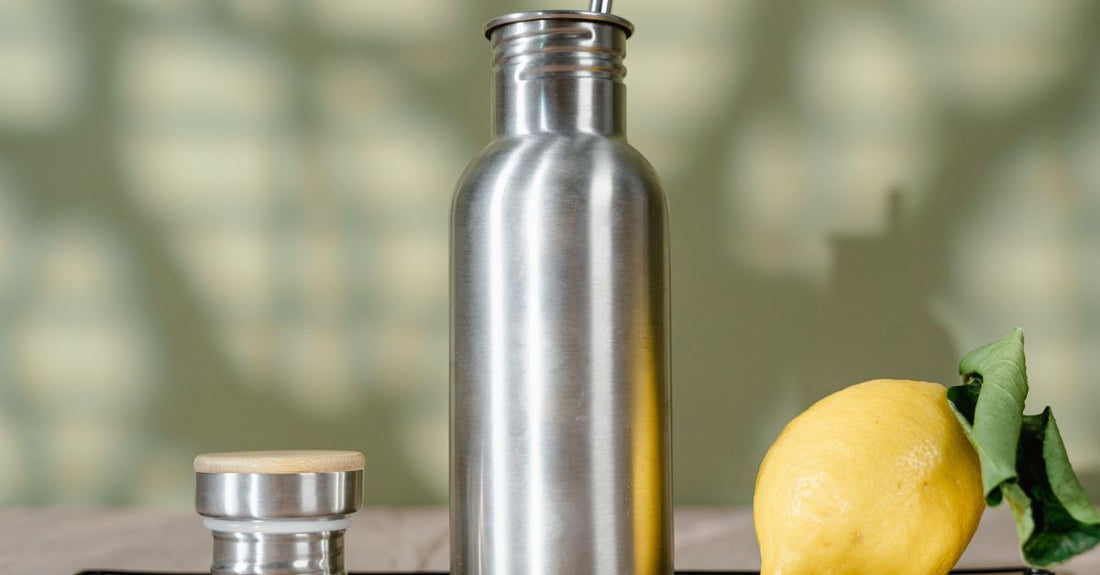 Shaker-Flaschen-Kaufberatung: Hochwertige Edelstahl-Shaker-Flasche auf weißem Hintergrund