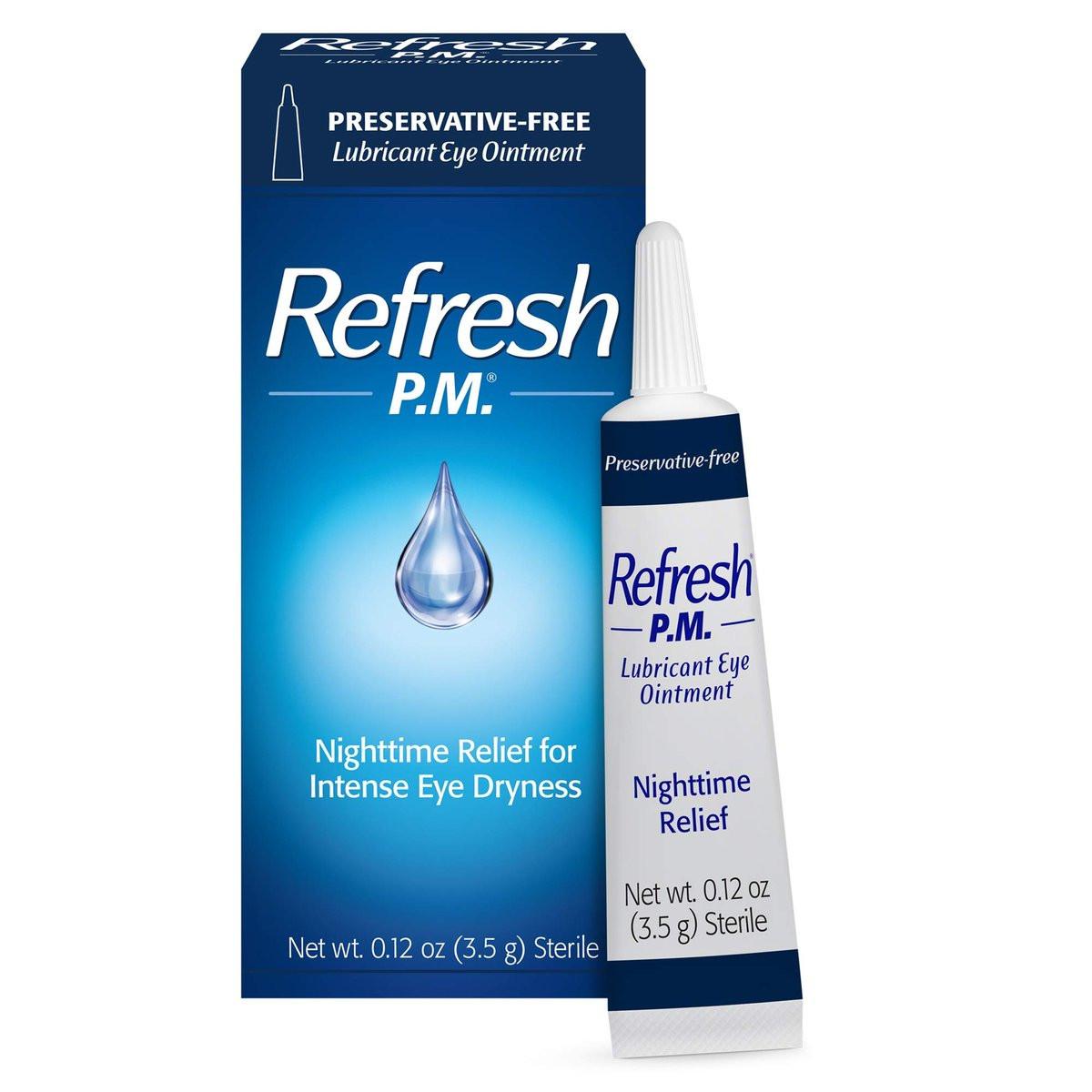 Refresh P.M. Augenschmiermittel Augensalbe, Nachtpflege, Konservierungsmittelfrei, 0,12 Unzen Steril